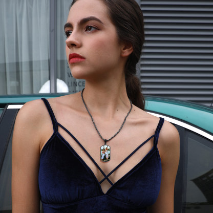 Custom Photo Dog Tag Necklace for women