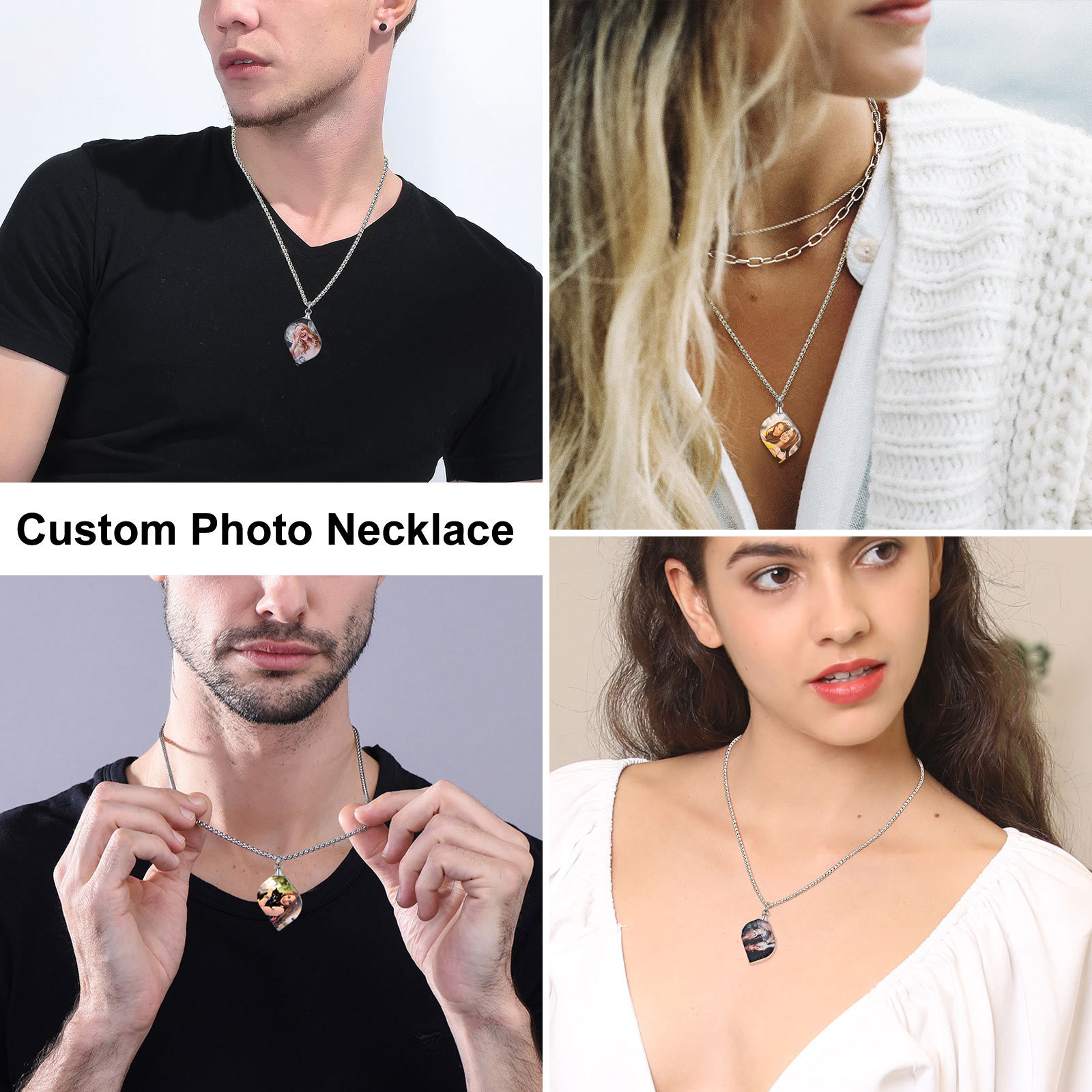 Personalized Acrylic Double-sided Photo Necklace