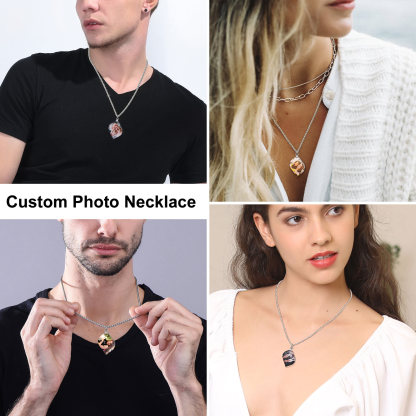 Personalized Acrylic Double-sided Photo Necklace