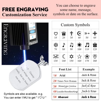 Urn Cremation Pendant Necklace for Ashes Dog Tag Memorial Jewelry ENGRAVED