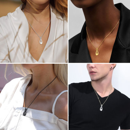Custom Engraved Urn Cremation Infinity Necklace for Ashes models