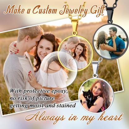 Personalized Photo Round Pendant Picture for Men Women