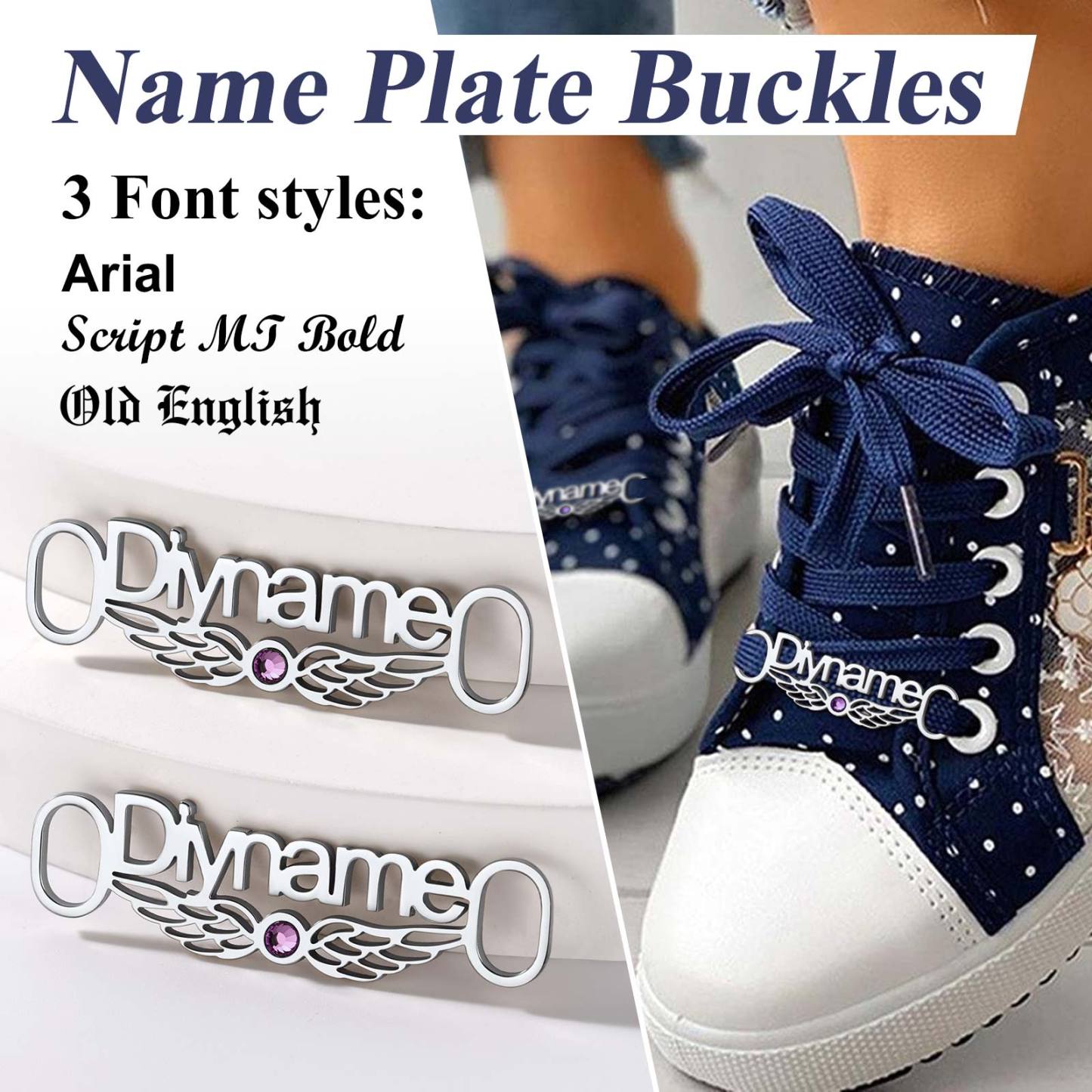 Personalized Name Shoe Buckle 2Pcs Decorations Shoelace Charm