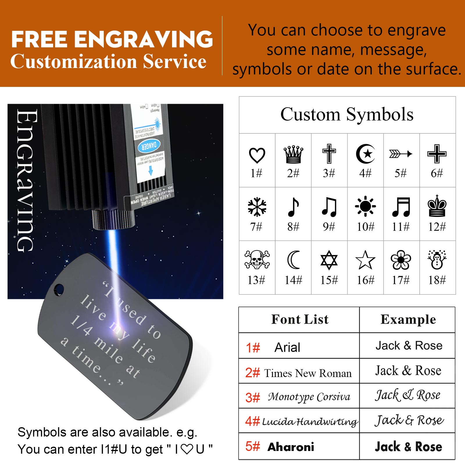 Personalized Dog Tags Stainless Steel Engraved ID Necklace for Men