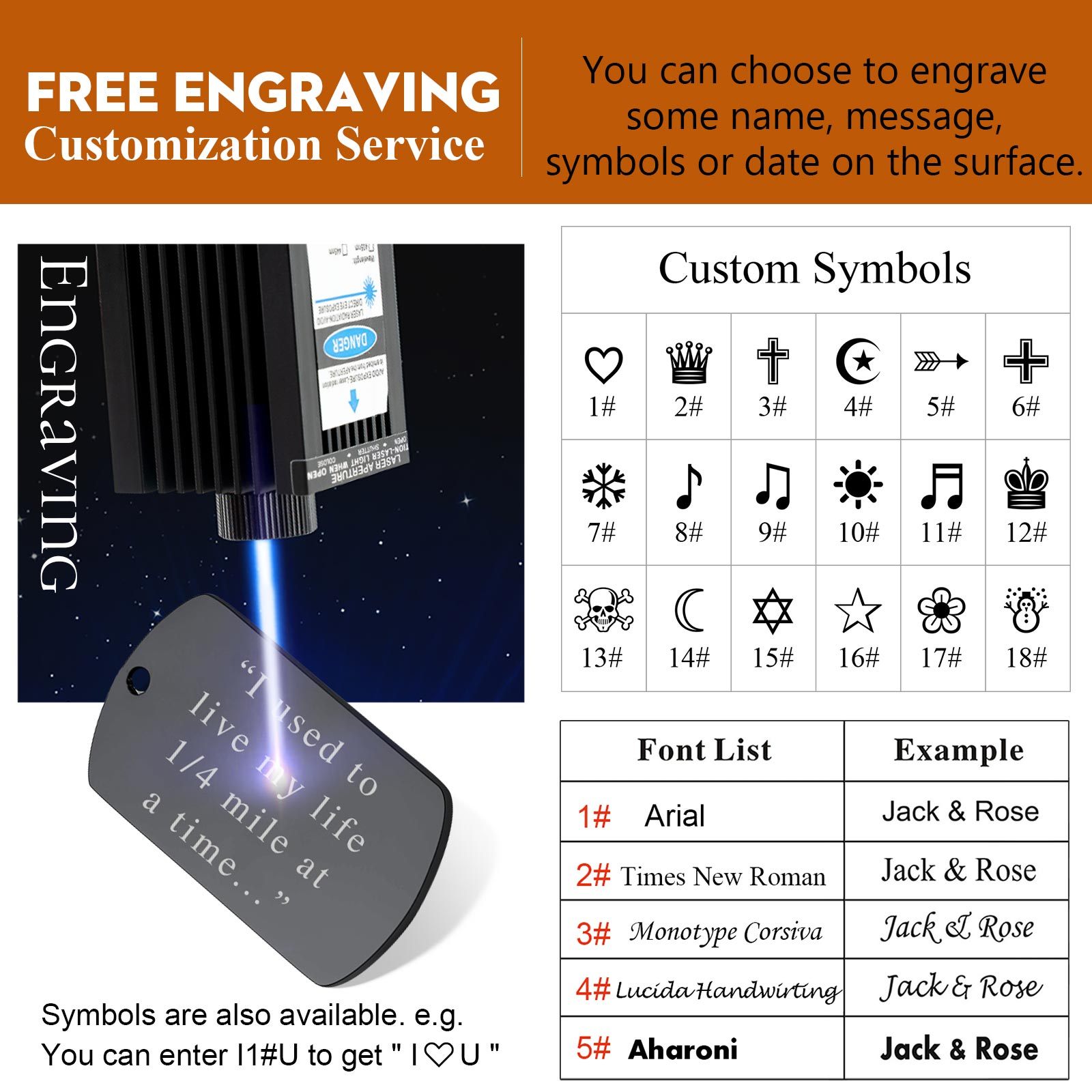 Personalized Dog Tags Stainless Steel Engraved ID Necklace for Men