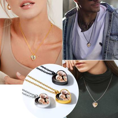 Personalized Photo Heart Urn Necklace for Ashes collection