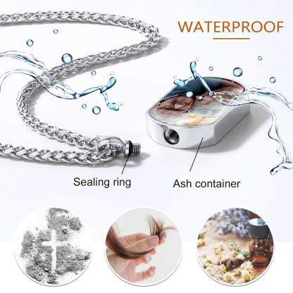 Personalized Picture Engraved Urn Necklace for Ashes Cremation Jewelry waterproof