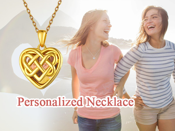  Custom Photo Celtic Heart Locket Necklace 