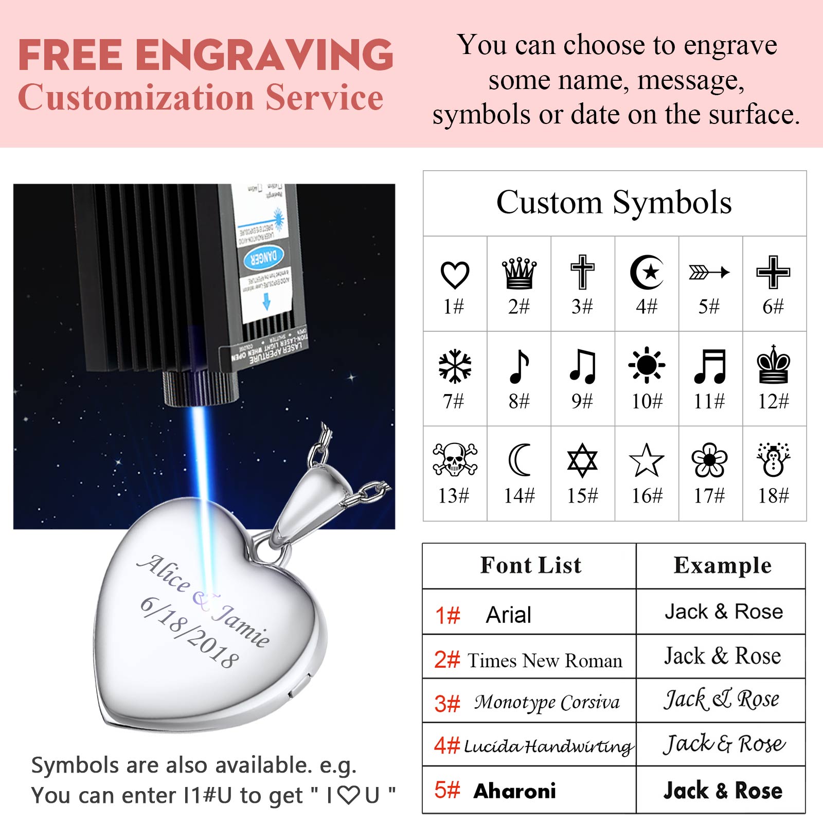 Custom Photo Locket Birthstone Necklace for Women engraved