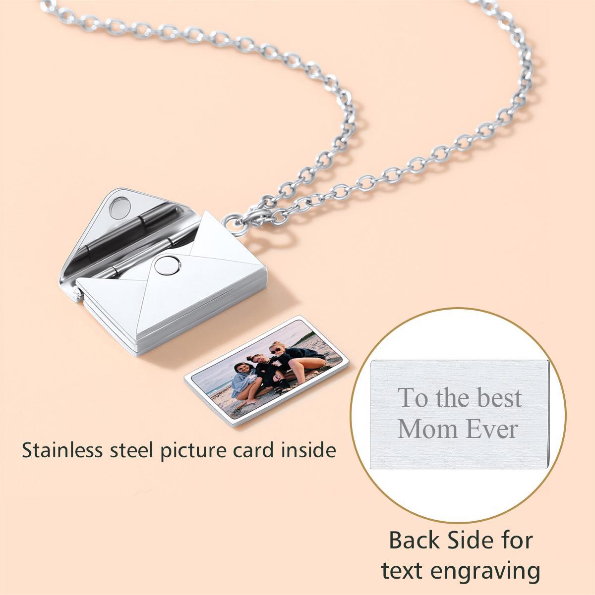 Custom4U Personalized Love Letter Envelope Locket Necklace