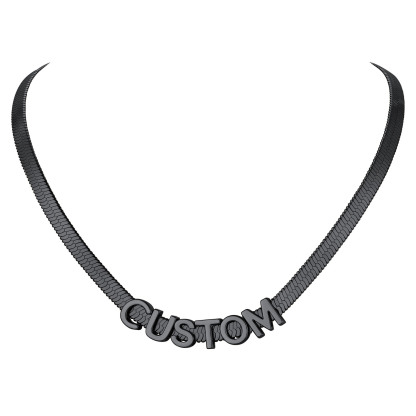 Personalized Name Necklace - Custom Initial Herringbone Chain Choker
