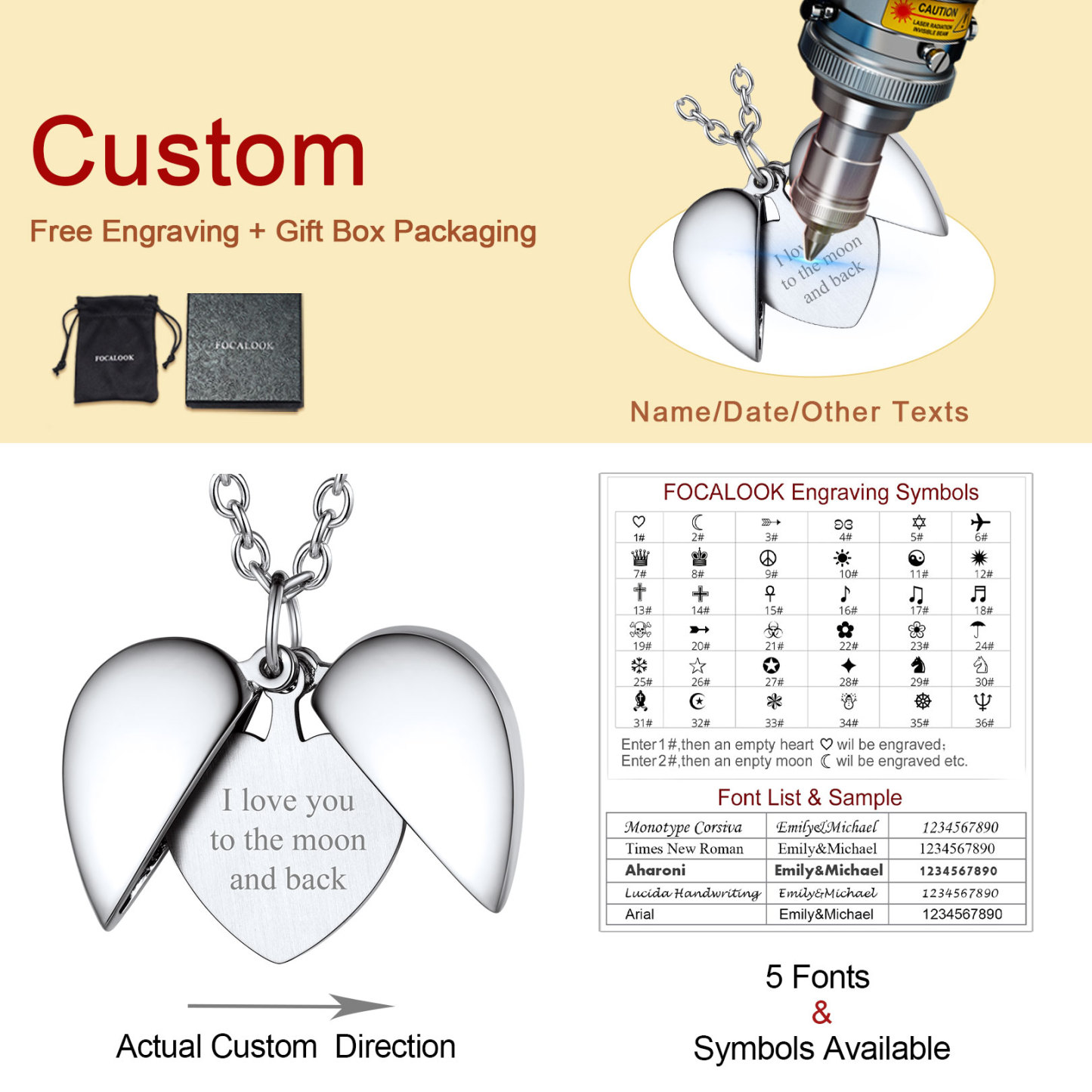 Customized Heart Locket Necklace with Pictures