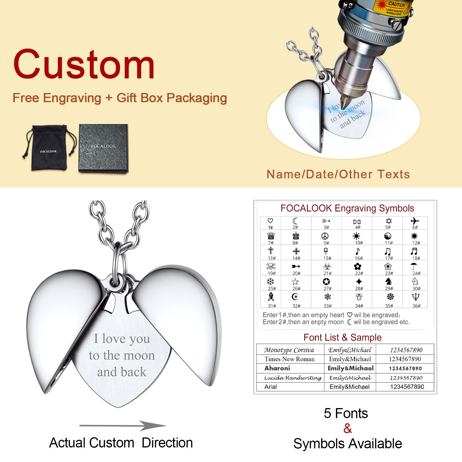 Customized Heart Locket Necklace with Pictures