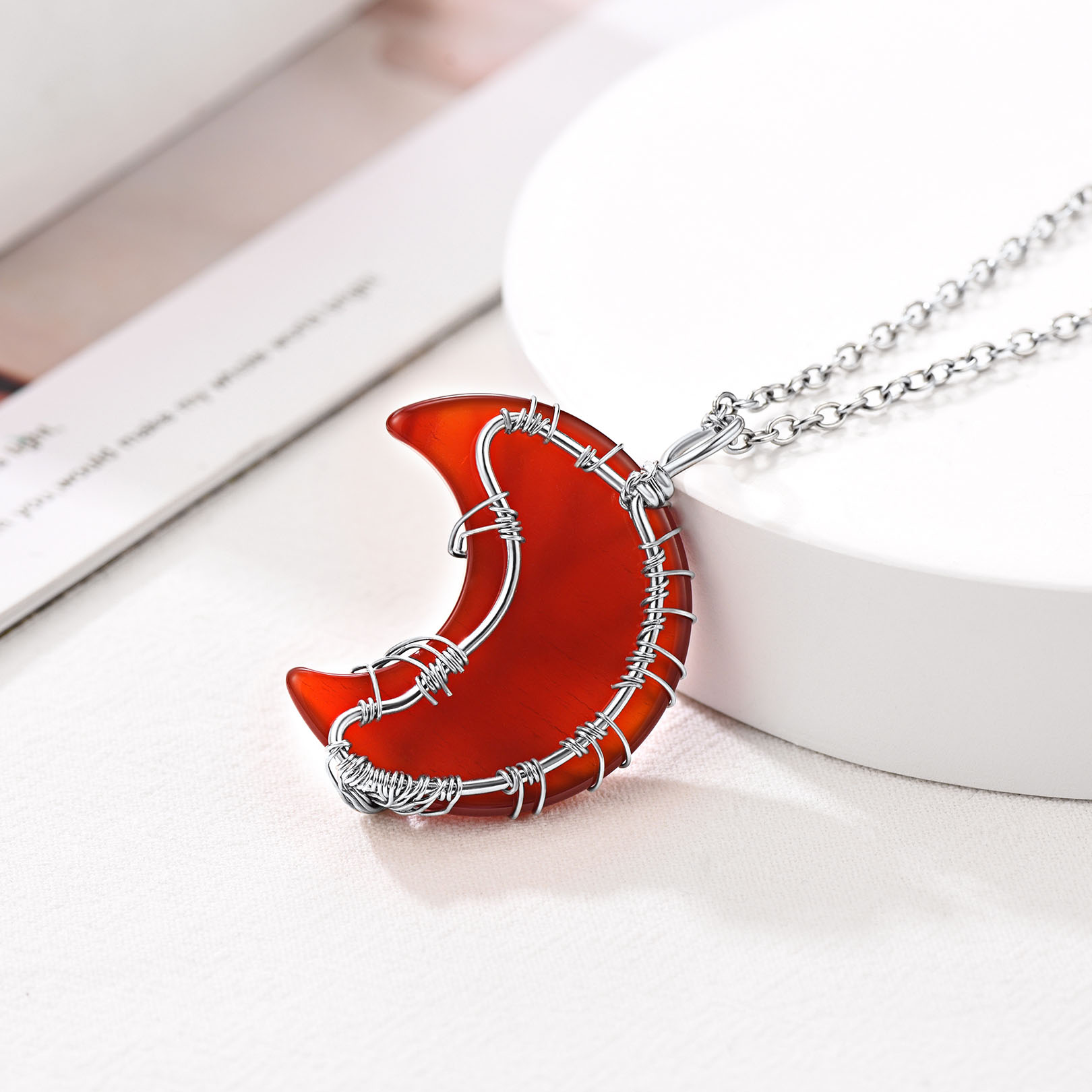 Tree of Life Birthstone Crystal Necklace - Crescent Jewelry