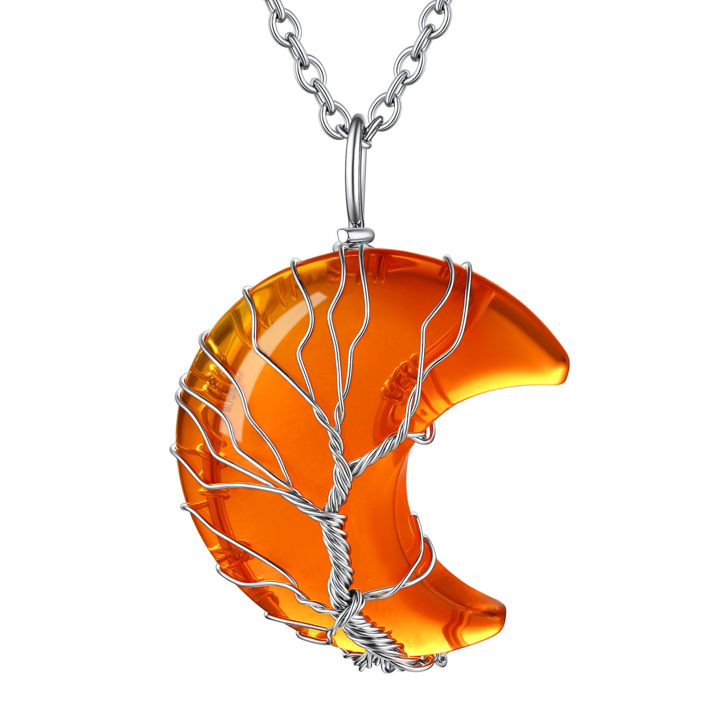 Tree of Life Birthstone Crystal Necklace - Crescent Jewelry