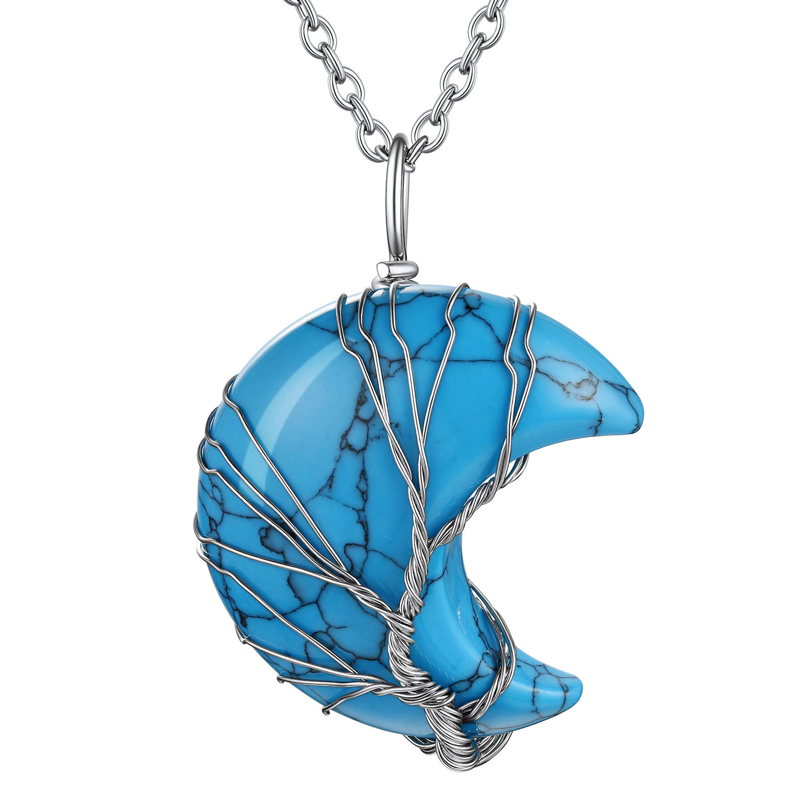 Tree of Life Birthstone Crystal Necklace - Crescent Jewelry