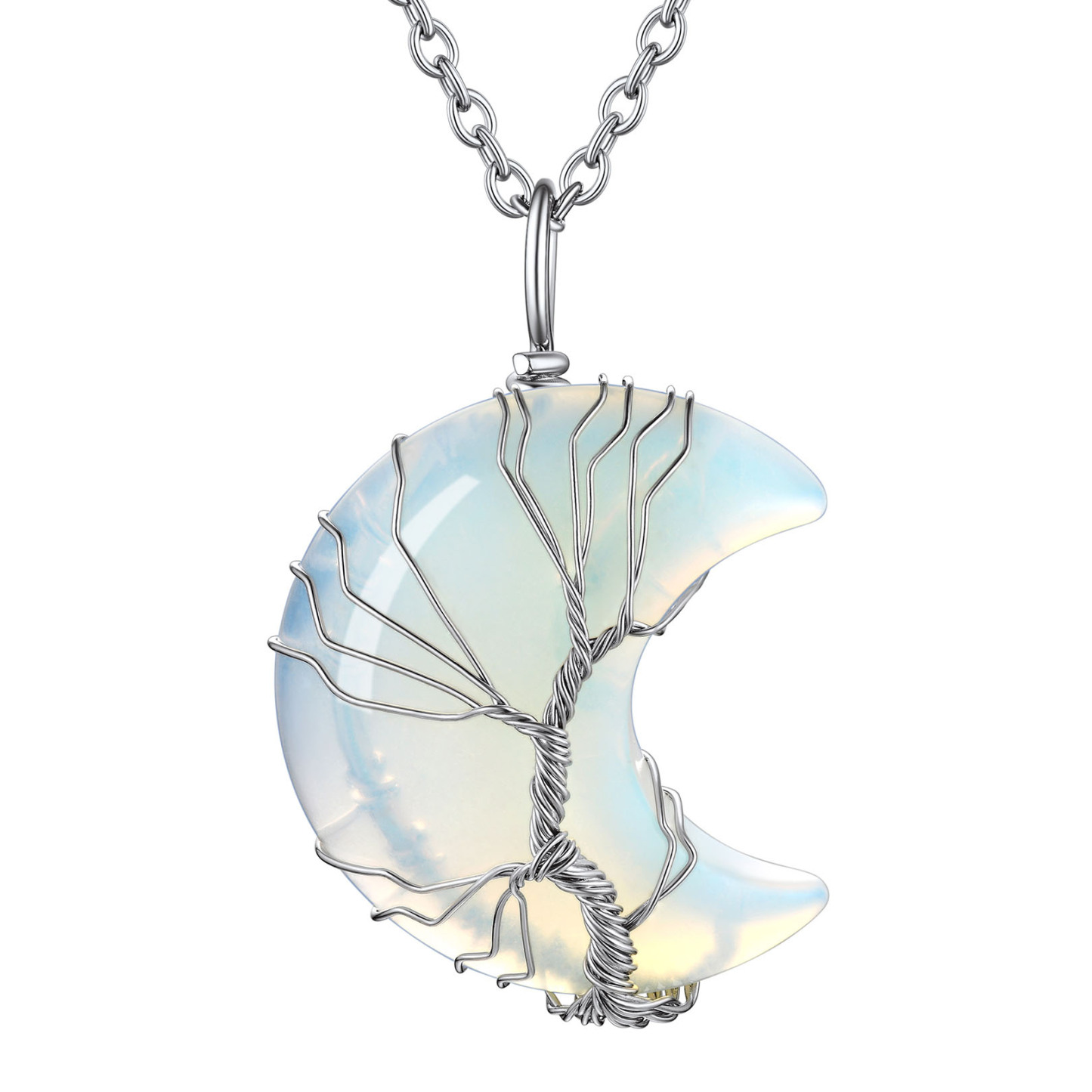 Tree of Life Birthstone Crystal Necklace - Crescent Jewelry
