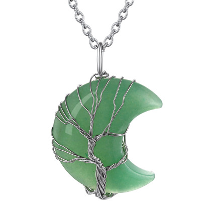 Tree of Life Birthstone Crystal Necklace - Crescent Jewelry