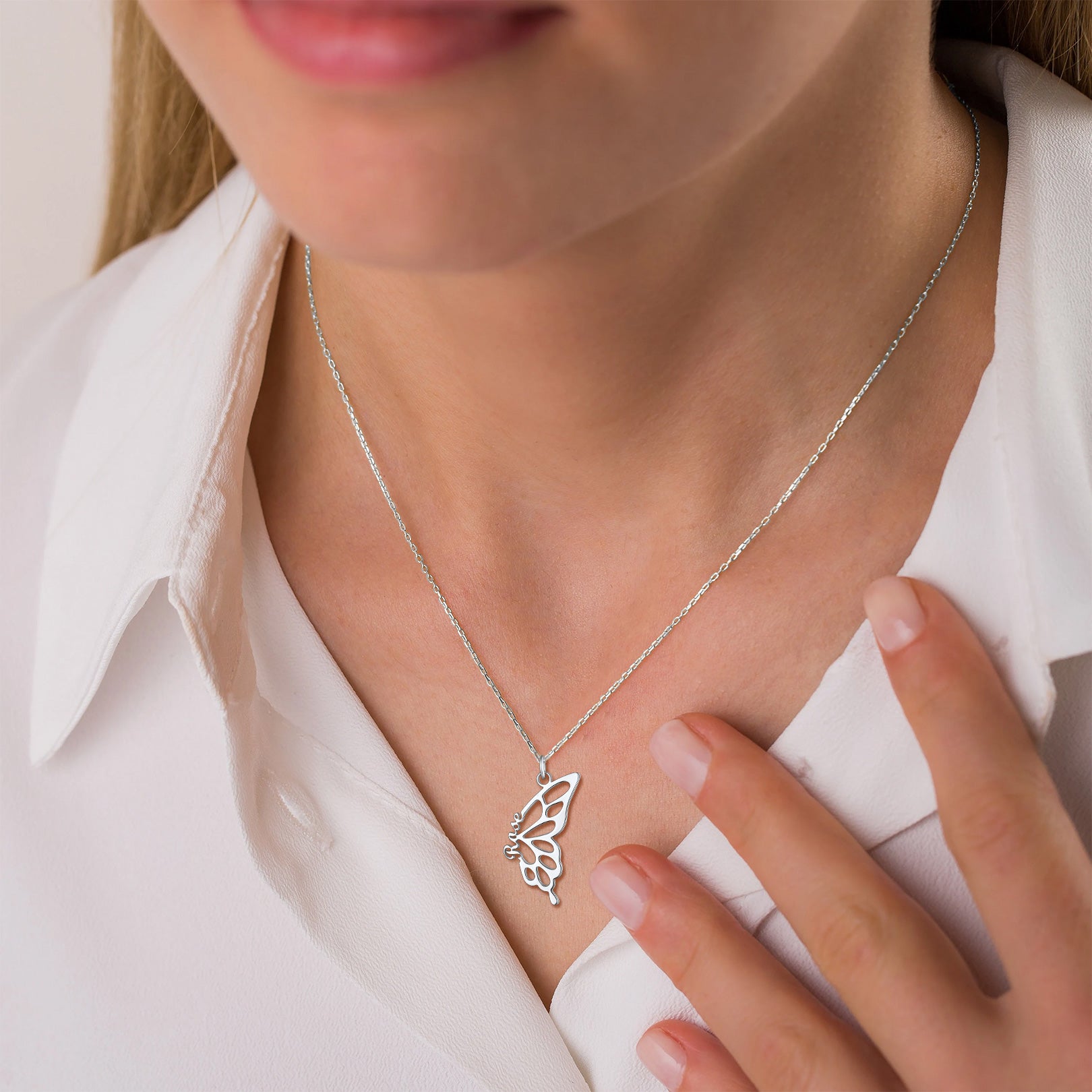 Custom4U Customized Butterfly Friendship Name Necklace