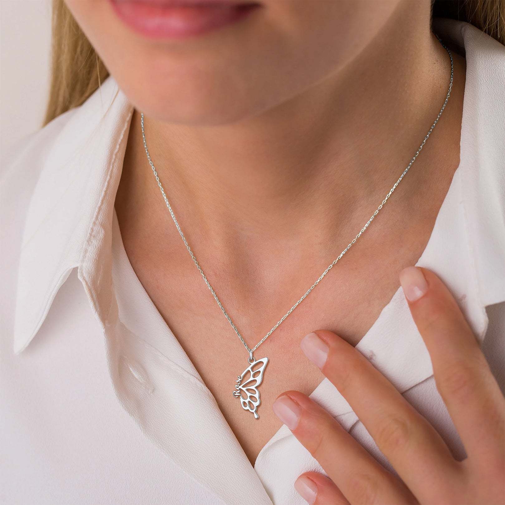 Custom4U Customized Butterfly Friendship Name Necklace