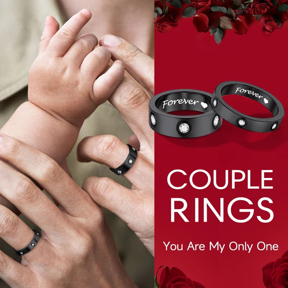 Custom4U  Promise Band Ring  for couple