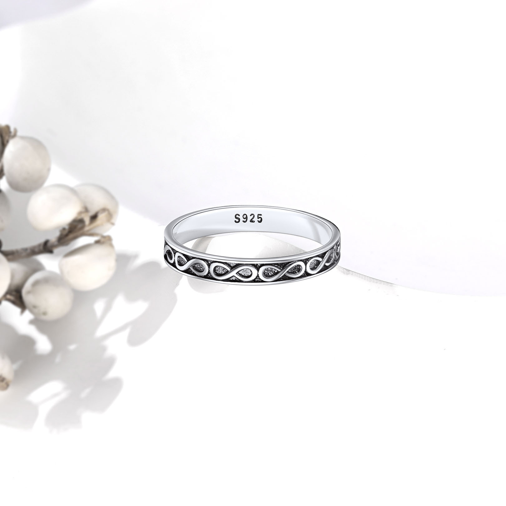 925 Sterling Silver Infinity Rings Eternity Wedding Band for Women occasion