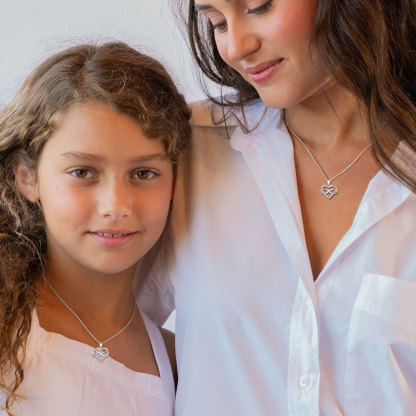 Flash Sale 925 Argent Silver Heart Infinity Necklace for daughter