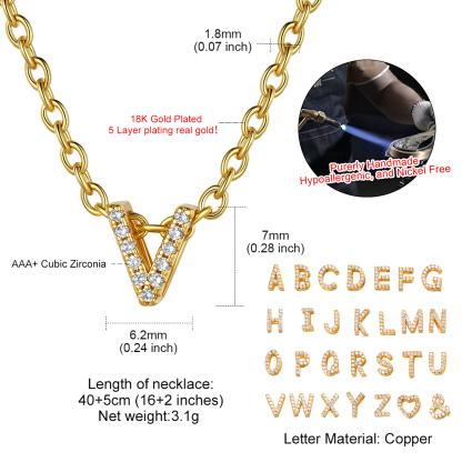 Flash Sale Cubic Zirconia Initial Necklace