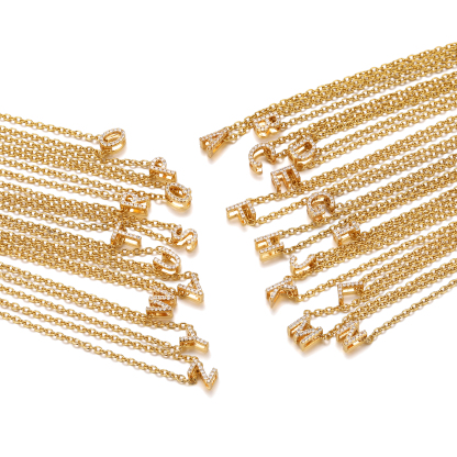 Flash Sale Cubic Zirconia Initial Necklace