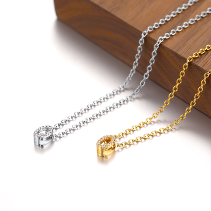 Flash Sale Cubic Zirconia Initial Necklace