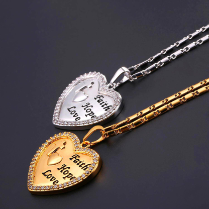 Flash Sale Faith Hope Love Heart Necklace 2 colors