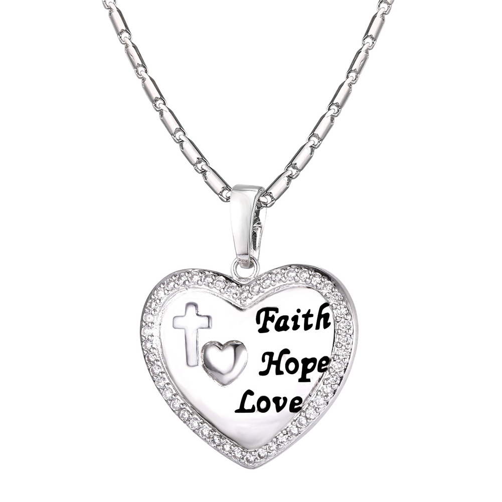 Flash Sale Faith Hope Love Heart Necklace