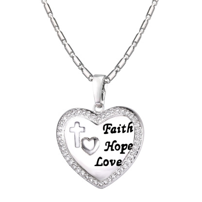 Flash Sale Faith Hope Love Heart Necklace