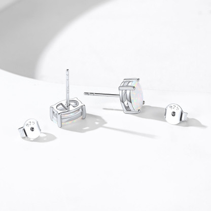 sterling Silver Opal Stud Earrings