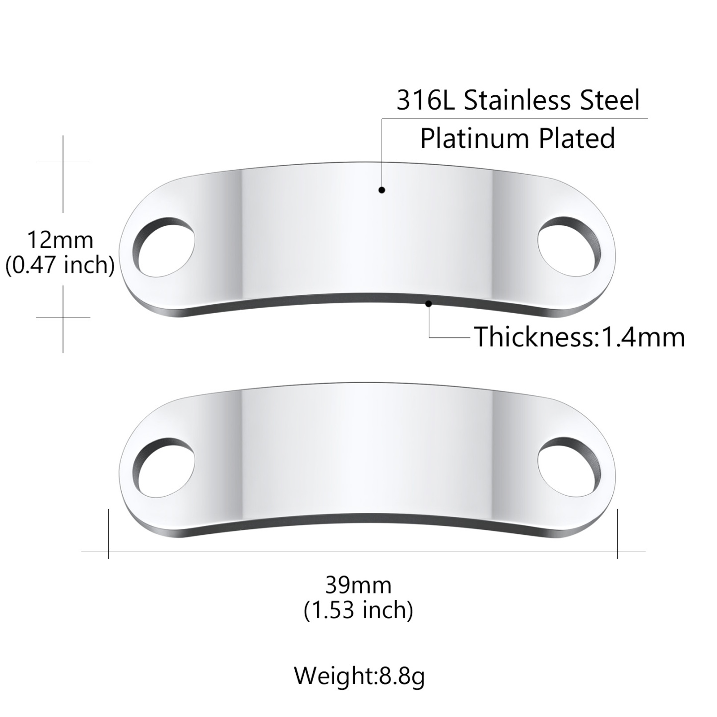 2PCS Custom Name Shoelace Buckle for Men size