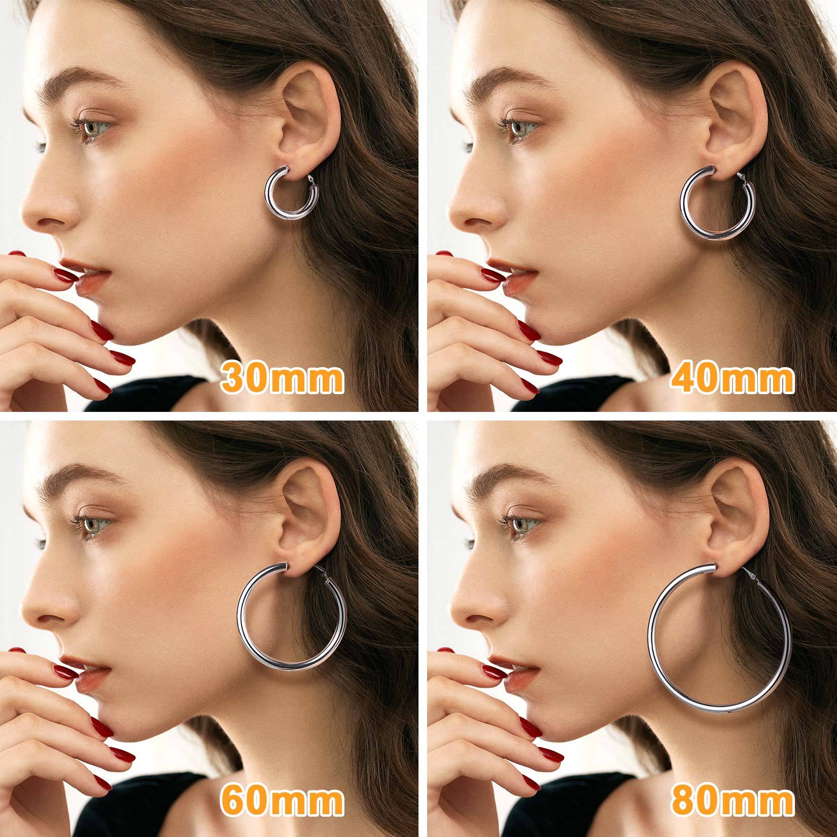  Hoop Earrings For Women silver