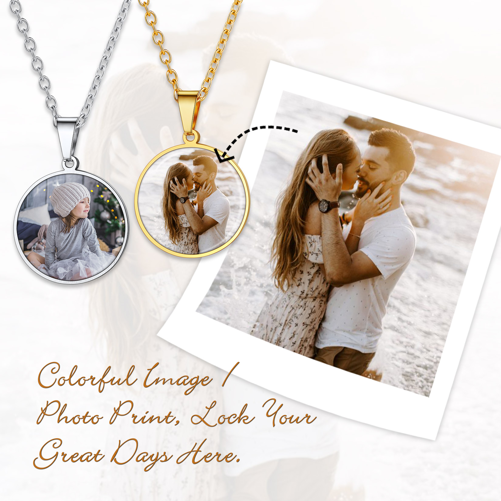 Personalized Photo Round Pendant Picture 