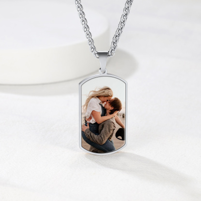 Double-sided Photo Custom Military Tags Pendant Necklace For Men