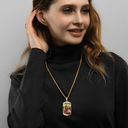 Double-sided Photo Customize Dog Tag Pendant Necklace For Men