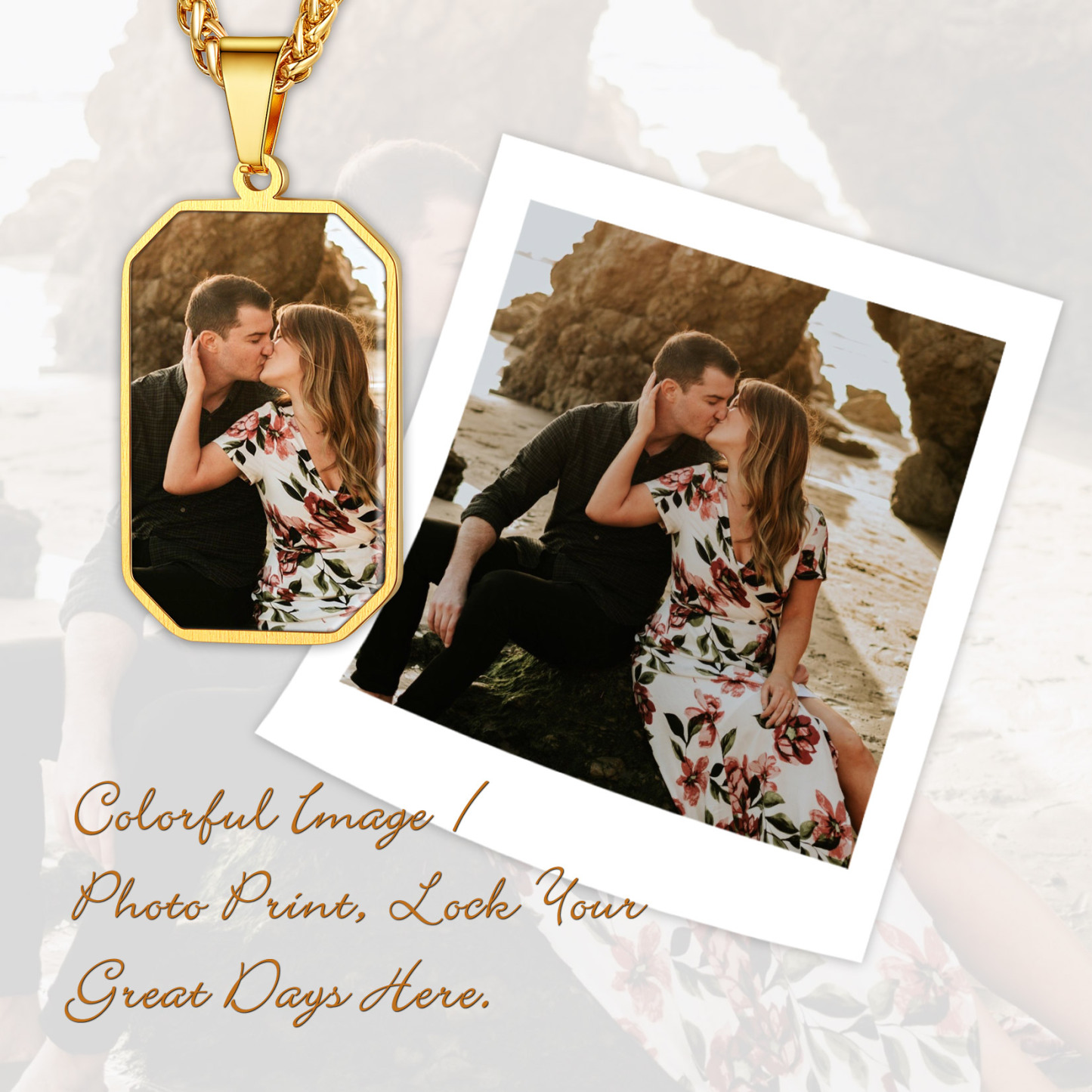 Personalized Photo Dog Tag Necklace for Men 