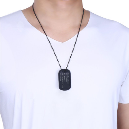 Custom Stainless Steel Tag Necklace with Bead Chain for Men Model
