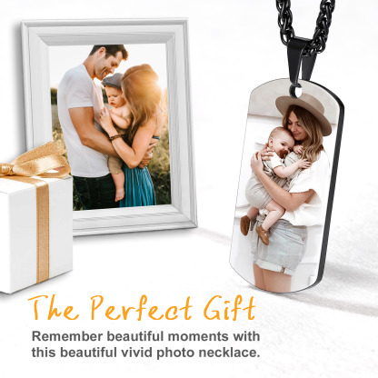 Custom Photo Engraved Dog Tag Necklace