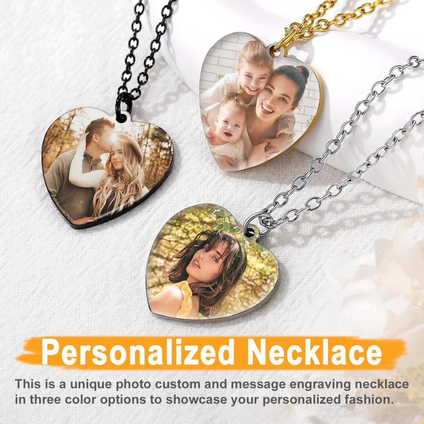  Custom Photo Heart Necklace