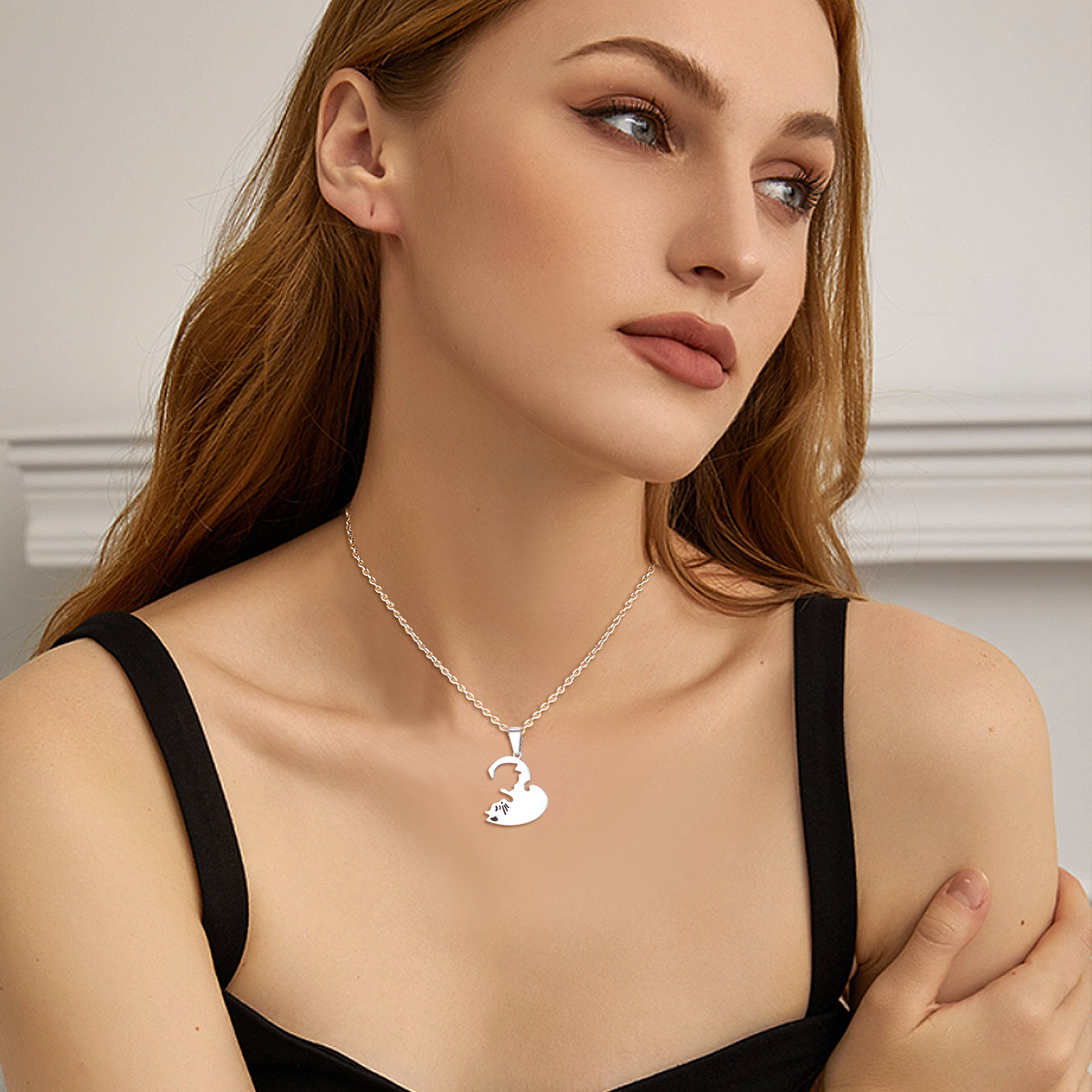 Jewelry Puzzle Heart Shape Necklace for Women 