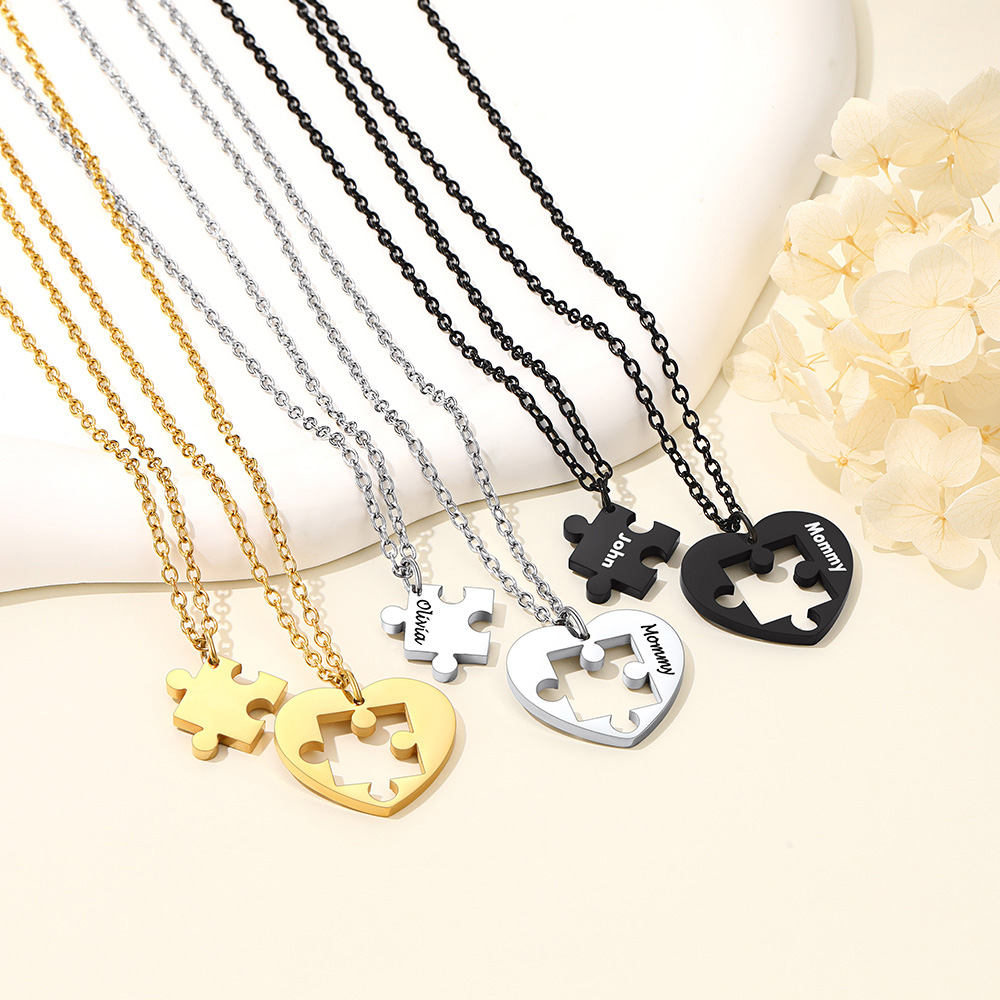 Puzzle Piece Matching Necklaces for Couple