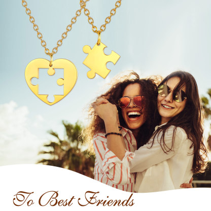 Custom Puzzle Piece Matching Necklaces for BFF