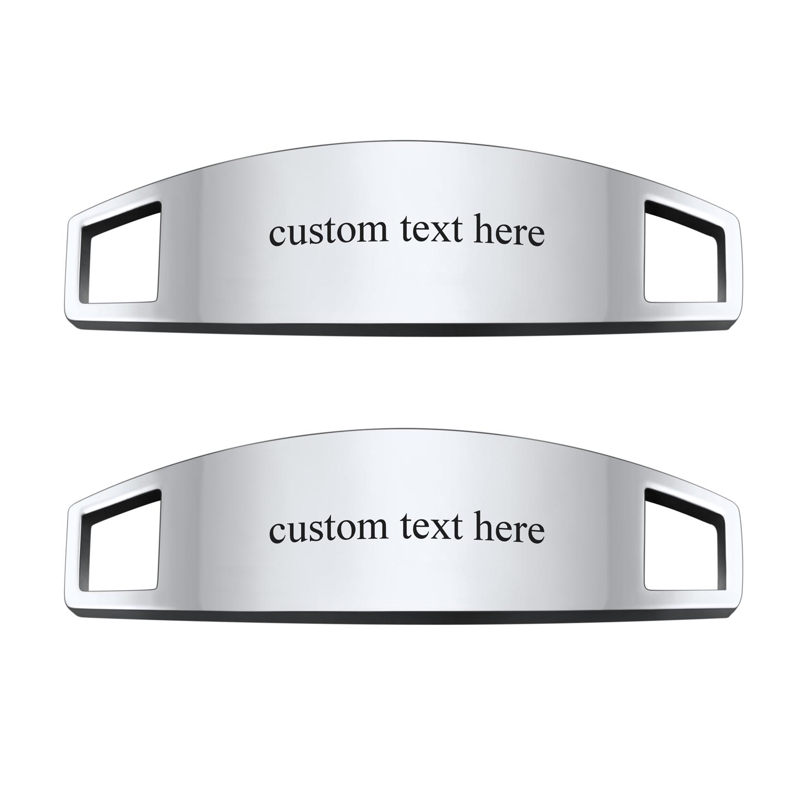 Personalized Engraved 2Pcs ShoeLace ID Tag Shoe Buckles for Men Silver