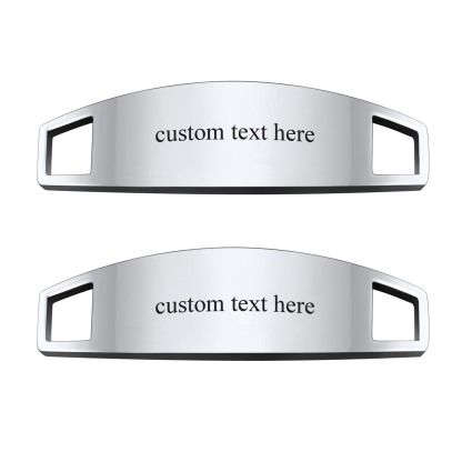 Personalized Engraved 2Pcs ShoeLace ID Tag Shoe Buckles for Men Silver