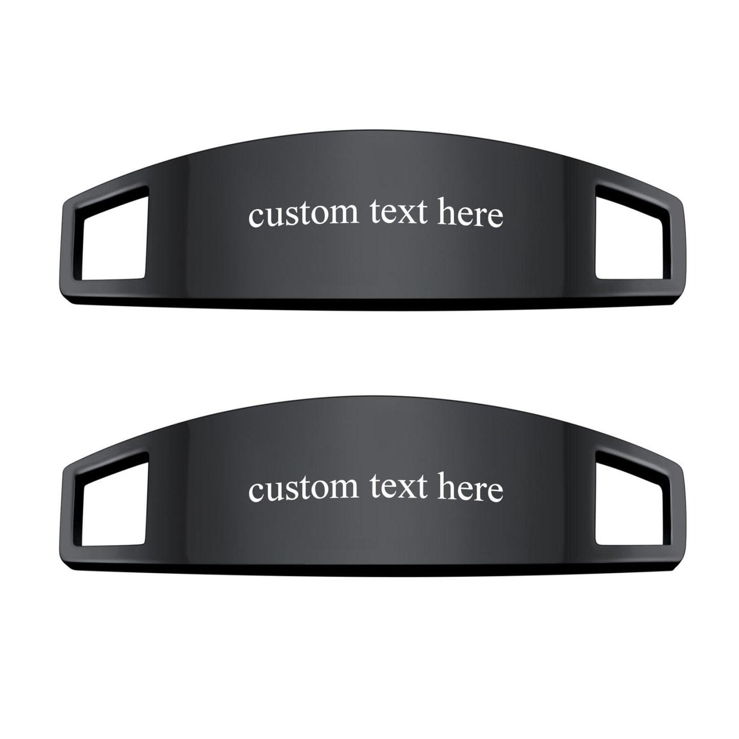 Personalized Engraved 2Pcs ShoeLace ID Tag Shoe Buckles for Men black