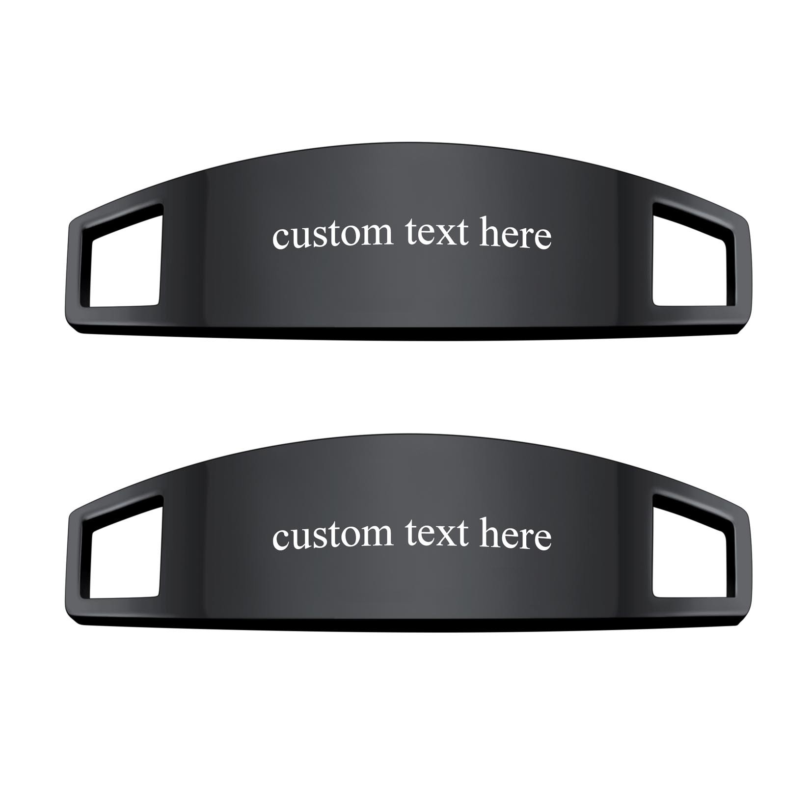 Personalized Engraved 2Pcs ShoeLace ID Tag Shoe Buckles for Men black